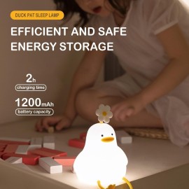 Sitting Duck Light With Warm Color Little Flower Dimming,The Rechargeable Touch Lamp Is 3 Levels Brightness And Birthday Christmas Gifts for Women Girls Lucky Mallard Duck Decor Halloween Decorations