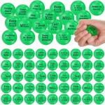 Poen 120 Pcs Motivational Stress Balls Bulk 1.57 Inch Foam Squeeze Sensory Stress Balls Inspirational Relief Toys for Anxiety Fidget Hand Exercise Teens Employees Gift(Green)