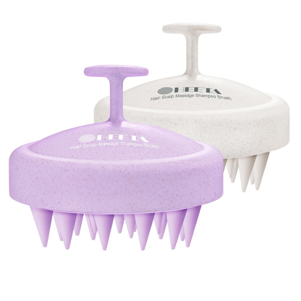 HEETA Scalp Massager Hair Growth 2-Pack, Silicone Scalp Scrubber Shampoo Brush for Exfoliation Dandruff Removal Head Massage Stress Relax, Wet & Dry Use for Women Men Hair Care, Wheat Straw Material HEETA Scalp Massager Hair Growth 2-Pack, Silicone Scalp Scrubber Shampoo Brush for Exfoliation Dandruff Removal Head Massage Stress Relax, Wet & Dry Use for Women Men Hair Care, Wheat Straw Material