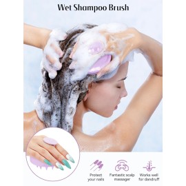 HEETA Scalp Massager Hair Growth 2-Pack, Silicone Scalp Scrubber Shampoo Brush for Exfoliation Dandruff Removal Head Massage Stress Relax, Wet & Dry Use for Women Men Hair Care, Wheat Straw Material HEETA Scalp Massager Hair Growth 2-Pack, Silicone Scalp Scrubber Shampoo Brush for Exfoliation Dandruff Removal Head Massage Stress Relax, Wet & Dry Use for Women Men Hair Care, Wheat Straw Material