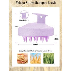 HEETA Scalp Massager Hair Growth 2-Pack, Silicone Scalp Scrubber Shampoo Brush for Exfoliation Dandruff Removal Head Massage Stress Relax, Wet & Dry Use for Women Men Hair Care, Wheat Straw Material HEETA Scalp Massager Hair Growth 2-Pack, Silicone Scalp Scrubber Shampoo Brush for Exfoliation Dandruff Removal Head Massage Stress Relax, Wet & Dry Use for Women Men Hair Care, Wheat Straw Material