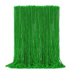 50PCS St Patricks Day Necklace, St. Patrick\'s Day Green Bead Necklace Accessories, Metallic Irish Saint Patrick Mardi Gras Necklaces Bulk, Parade Throw Accessories for Mardi Gras St. Patricks Party