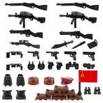 HIMIRICH Military Weapons Pack 33 Pcs Soviet Accessories Kits Toys, Army Equipment Gear WW2 Guns for Boys 6+, Compatible with Mini Figure of Major Brand