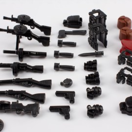 HIMIRICH Military Weapons Pack 33 Pcs Soviet Accessories Kits Toys, Army Equipment Gear WW2 Guns for Boys 6+, Compatible with Mini Figure of Major Brand