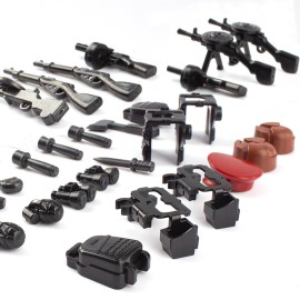 HIMIRICH Military Weapons Pack 33 Pcs Soviet Accessories Kits Toys, Army Equipment Gear WW2 Guns for Boys 6+, Compatible with Mini Figure of Major Brand