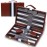 Backgammon Sets for Adults, 15 inch Backgammon Brown Sets Classic Board Game with Premium Leather Case, Portable Travels Strategy Backgammon Game Set for Adults, Kids (Brown)