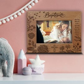 BELLA BUSTA -Blessings Baptism Christening Baby Girl/Boy Baptized Presents from Godparents -Ceremony of Baptizing a Child-Engraved Frame (5x7 Horizontal)
