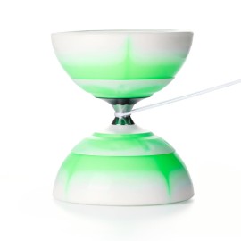 MAGICYOYO Pro Triple Bearing Diabolo Medium Size 5 Blue Chinese Yoyo Toy with 2 Pair Carbon Sticks+ 2 Extra Strings +1 Net Bag, High Performance Chinese Yoyo Diabolo Skill Toy - Green White