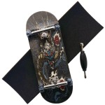 RACOFSB Pro Fingerboard 34mm Wooden Board Professional Finger Skateboard Trucks CNC Swirl Wheels (Dragon)