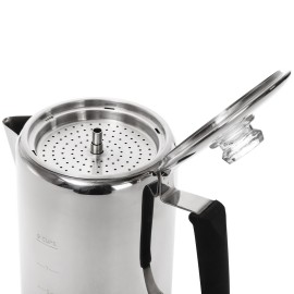 Cididu Camping Coffee Pot Stainless Steel, Coffee Pot Outdoors, Durable Stove Top Brew Coffee Maker on Fire, Ideal for Group Camping, Hiking, Backpacking, RV and Travel, 9 Cups