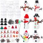 Shappy 24 Pack Christmas Snowman DIY Craft 326 Pcs Build Snowman Craft Kit Christmas Decoration Air Dry Modeling Clay for Winter Party DIY Gift Indoor Outdoor Holiday Decoration(Snowman)