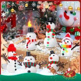 Shappy 24 Pack Christmas Snowman DIY Craft 326 Pcs Build Snowman Craft Kit Christmas Decoration Air Dry Modeling Clay for Winter Party DIY Gift Indoor Outdoor Holiday Decoration(Snowman)