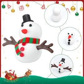 Shappy 24 Pack Christmas Snowman DIY Craft 326 Pcs Build Snowman Craft Kit Christmas Decoration Air Dry Modeling Clay for Winter Party DIY Gift Indoor Outdoor Holiday Decoration(Snowman)