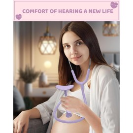 Skywin-Fetal Heartbeat Monitor, Fetoscope Heart Beat Monitors for Pregnancy Detection - 24 Weeks, Baby Heartbeat Monitor Pregnancy, at Home Fetal Heartbeat Monitor with The Stethoscope (Purple)