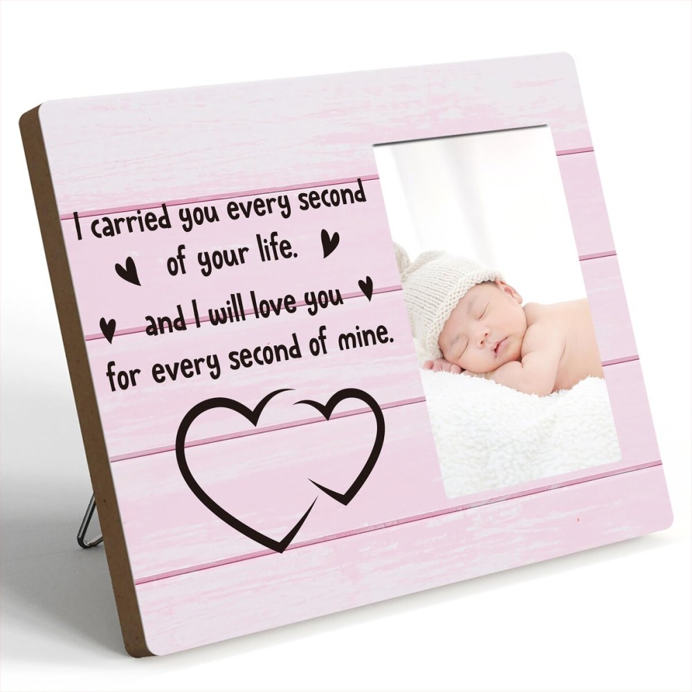HEWBE Baby Loss Remembrance Keepsake Photo Frame- I Carried You Every Second Of Your Life - In Memory of Pregnancy Loss Gift Fits 4x6 Inches Photo