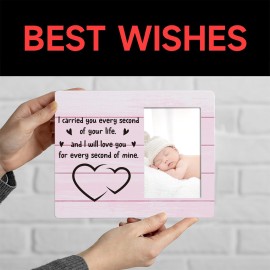 HEWBE Baby Loss Remembrance Keepsake Photo Frame- I Carried You Every Second Of Your Life - In Memory of Pregnancy Loss Gift Fits 4x6 Inches Photo