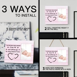 HEWBE Baby Loss Remembrance Keepsake Photo Frame- I Carried You Every Second Of Your Life - In Memory of Pregnancy Loss Gift Fits 4x6 Inches Photo