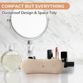 Coclothy Travel Makeup Brush Holder - Anti-fall Out Silicone Portable Cosmetic Face Brushes Holder, Soft Travel Cosmetic Bag