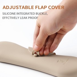 Coclothy Travel Makeup Brush Holder - Anti-fall Out Silicone Portable Cosmetic Face Brushes Holder, Soft Travel Cosmetic Bag