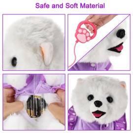 GOBRILLFUN Walking Dog Toy Remote Control, Walking and Barking Robot Dog, Electronic Plush Puppy Toy for Kids Age 3-6, Ideal Gift for Girls(Great Pyrenees)