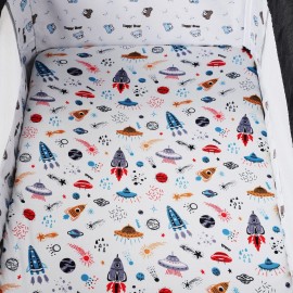 Tontukatu Bassinet Sheet Set 3 Pack (32 x 19) Compatible with Mika Micky, Baby Delight, Dream On Me Bassinet Mattress, Jersey Knit Ultra Soft Flexible for Baby Boys Girls,Rocket Satellite,Car & Bus