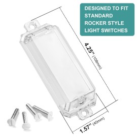 CLYMENE Light Switch Cover Guard, Child Proof Wall Switch Cover Keeps Lights or Switches from Being Accidentally Turned ON or OFF, Rocker Style (Clear, 2 Pack)