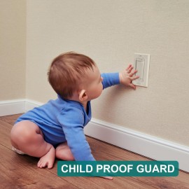 CLYMENE Light Switch Cover Guard, Child Proof Wall Switch Cover Keeps Lights or Switches from Being Accidentally Turned ON or OFF, Rocker Style (Clear, 2 Pack)