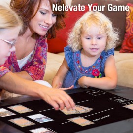 Biouai Stitched MTG Playmats for Magic The Gathering - Play Mat with Tube Case for MTG Card Game Playing (Black Zones)