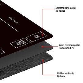 Biouai Stitched MTG Playmats for Magic The Gathering - Play Mat with Tube Case for MTG Card Game Playing (Black Zones)