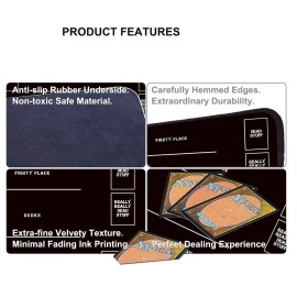 Biouai Stitched MTG Playmats for Magic The Gathering - Play Mat with Tube Case for MTG Card Game Playing (Black Zones)