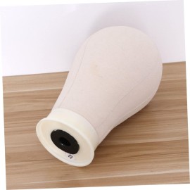 Beatifufu Canvas Head and Stand Canvas Mannequin Head 23 Inch Wig Head Canvas Holder Canvas Wig Head Display Mannequin Mannikin Head Bracket Model Khaki Head Mannequin