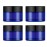 4 Pack 1oz Cosmetic Glass Jars with Lids, Blue Glass Jars with Lids & Stickers, Reusable Empty Round makeup container for Creams, Lotion, Makeup