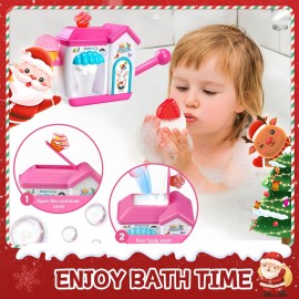 ROHSCE Bath Bubbles for Kids, Foam Pretend Ice Cream Toy Bath Bubble Maker Bath Time Bubble Machine, No Hole Bath Toys Set for Toddlers, Bubble Maker for Bathtub Gift for Boy Girl