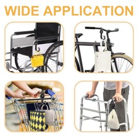 Faddare 3pcs Stroller Connector with 2pcs Stroller Hook, Connector for Toddlers, Quick Release Adjustable Length with Hook Stroller Connector Set Twins(Black)