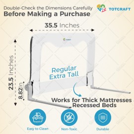 Bed Safety Rails for Toddlers - Bed Rail Guard for Queen, King, Full Szie, Twin Mattress Bed (White, 35.5W*23.5H Inch (Regular Extra Tall))