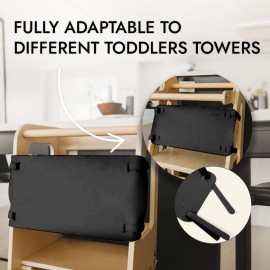 Toddlers Tower Safety Net - Safety Guard for Kids Tower - Kitchen Step Tool Kids - Black 19x8