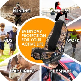 LPI Truck Mossy Oak Camo Car Seat Cover Towel Protector; Protects Seats from Sweat, Dirt, Dogs, Kids; Heavy Duty Material, Universal Fit for Cars SUVs MiniVans Trucks, EZ fit, Non Slip Grip, 1pc