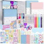 Nollh 2-Pack DIY Journal Kit - Great Gift for 8-14 Year Old Girl, Art & Crafts Stuff, Scrapbook & Diary Supplies Set for Tween & Teenage Girls, Birthday Gifts for Girls Ages 8 9 10 11 12 13 14