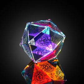 UDIXI 30mm Prism Glass D20 Dice Large Polyhedral Dice RPG 20 Sized DND Dice for Dungeons and Dragons Role Playing Games Tabletop Games,D&D