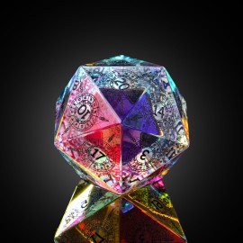 UDIXI 30mm Prism Glass D20 Dice Large Polyhedral Dice RPG 20 Sized DND Dice for Dungeons and Dragons Role Playing Games Tabletop Games,D&D