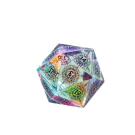 UDIXI 30mm Prism Glass D20 Dice Large Polyhedral Dice RPG 20 Sized DND Dice for Dungeons and Dragons Role Playing Games Tabletop Games,D&D