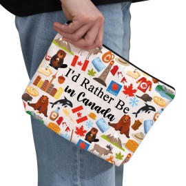 G2TUP Canada Travel Gift I\'d Rather Be in Canada Makeup Bag Canada Lover Cosmetic Bag Canada Sightseeing Gift Canadian Gift (Be in Canada MB)