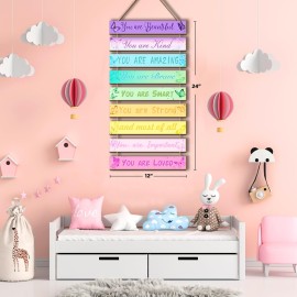 UBTKEY Room Decor for Teen Girls, Set of 9 Pieces Butterfly Room Decor for Girls Princess Bedroom, Inspirational Wall Decor Hanging Plaques for Kids Girls Nursery Decor Room Decortaions (Butterfly)