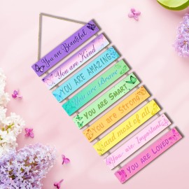 UBTKEY Room Decor for Teen Girls, Set of 9 Pieces Butterfly Room Decor for Girls Princess Bedroom, Inspirational Wall Decor Hanging Plaques for Kids Girls Nursery Decor Room Decortaions (Butterfly)