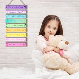 UBTKEY Room Decor for Teen Girls, Set of 9 Pieces Butterfly Room Decor for Girls Princess Bedroom, Inspirational Wall Decor Hanging Plaques for Kids Girls Nursery Decor Room Decortaions (Butterfly)