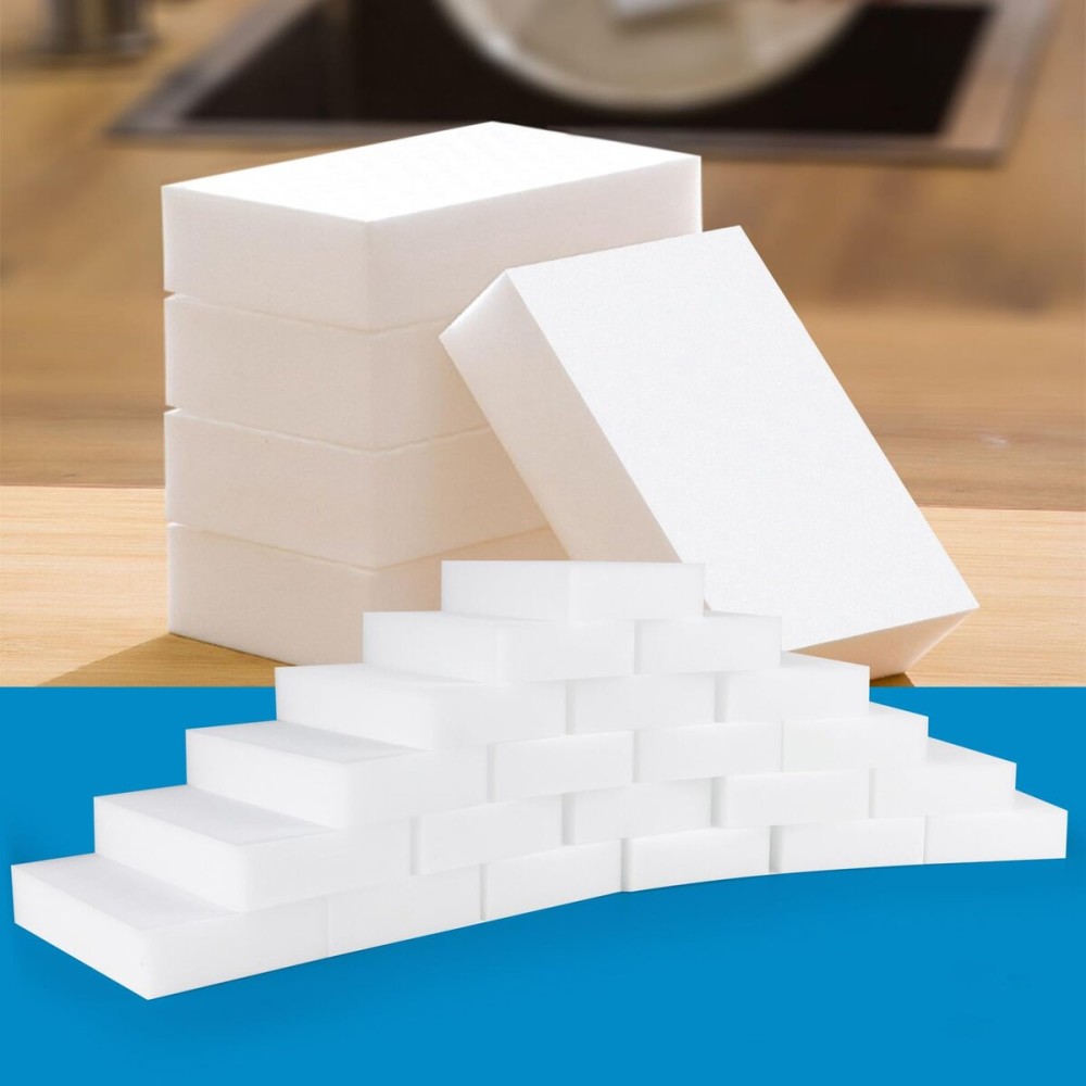 SUBCULTUREPICK 100 Pack Magic Sponge Eraser, Melamine Sponges Foam Pads in Bulk, Multi-Functional Household Cleaning Sponges for Kitchen, Furniture, Bathtub, Bathroom, Wall Cleaner, Shoes Cleaning SUBCULTUREPICK 100 Pack Magic Sponge Eraser, Melamine Sponges Foam Pads in Bulk, Multi-Functional Household Cleaning Sponges for Kitchen, Furniture, Bathtub, Bathroom, Wall Cleaner, Shoes Cleaning