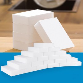 SUBCULTUREPICK 100 Pack Magic Sponge Eraser, Melamine Sponges Foam Pads in Bulk, Multi-Functional Household Cleaning Sponges for Kitchen, Furniture, Bathtub, Bathroom, Wall Cleaner, Shoes Cleaning