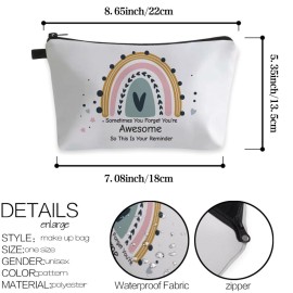 Deanfun Small Makeup Case - Cute and Waterproof Cosmetic Bag for Women(Rainbow, Sometimes You Forget That You\'Re Awesome, So This Is Your Reminder D5-56371)