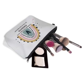 Deanfun Small Makeup Case - Cute and Waterproof Cosmetic Bag for Women(Rainbow, Sometimes You Forget That You\'Re Awesome, So This Is Your Reminder D5-56371)