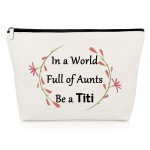 Auntie Gifts Best Aunt Ever Gift Makeup Bag Auntie Gifts from Niece Nephew Aunt Appreciation Gift for Titi Aunt Christmas Mothers Day Gift Thank You Gift for Auntie Birthday Gift Cosmetic Pouch Travel